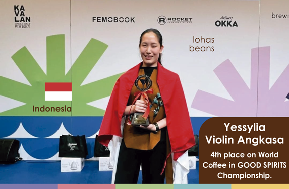 YESSYLIA VIOLIN ANGKASA 4th lugar en World Coffee in GOOD SPIRITS Championship Copenhagen 2024